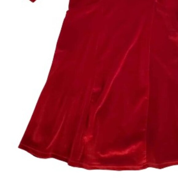 Chasing Fireflies Red Velvet Dress Size 8 - Picture 3 of 5
